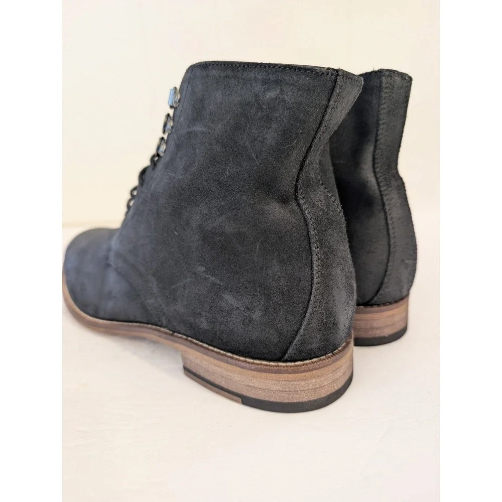 Banana Republic Noah Boots Mens 11M Black Suede Upper Leather Lace Up Ankle Boot